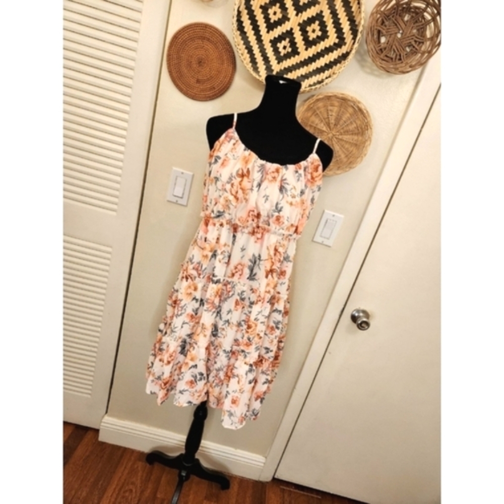 LAST ONE! Floral Tiered Babydoll Mini Dress With Ruffles